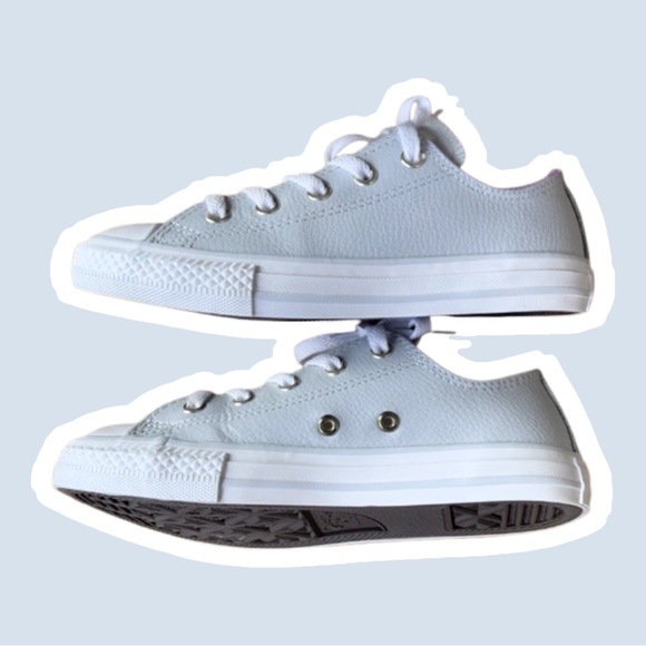 CONVERSE grey leather chuck taylor all star ox junior - Picture 6 of 9